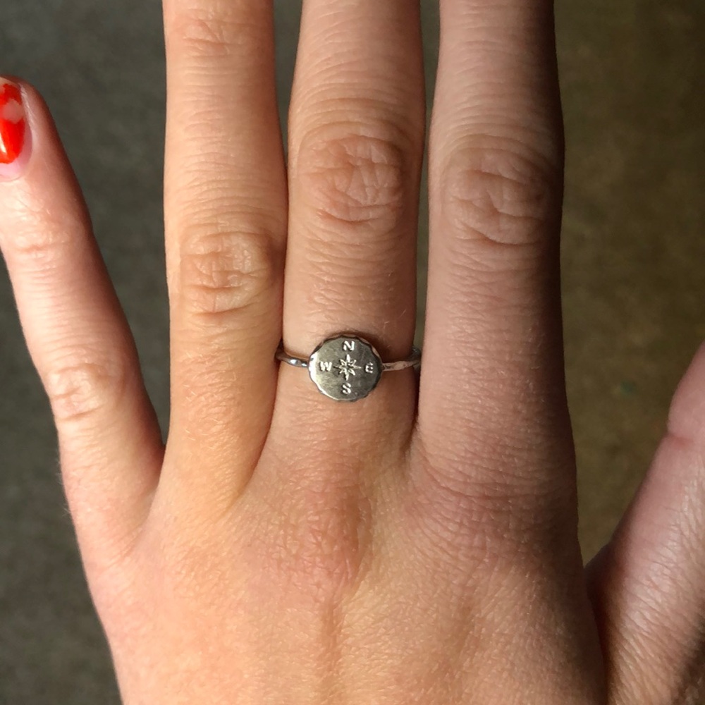 silver pura vida compass ring